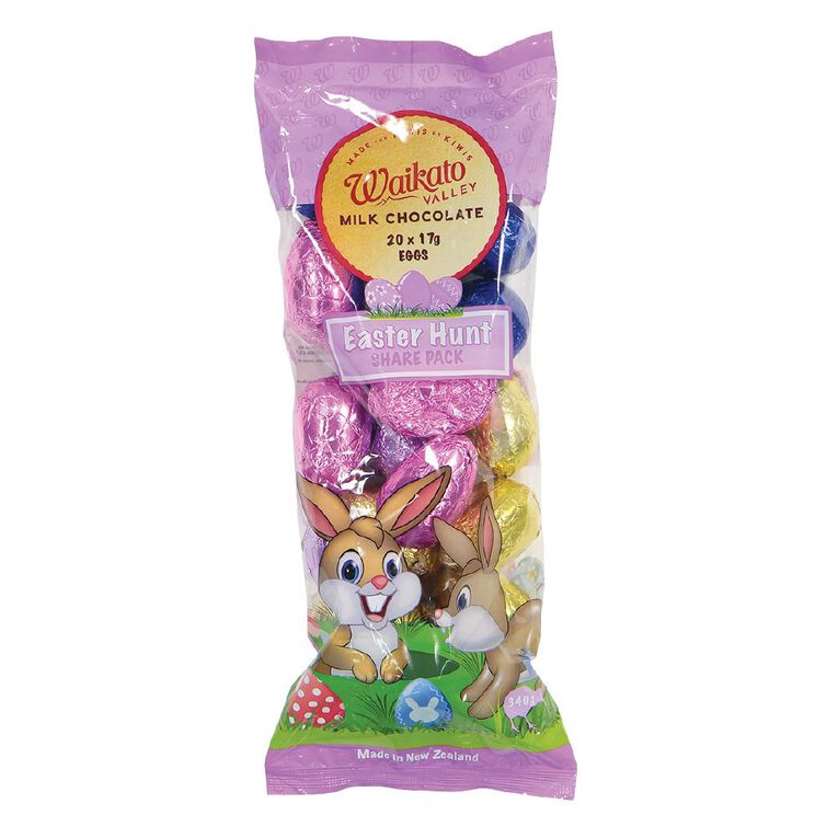 Waikato Valley Chocolates Milk Chocolate Easter Hunt Bag 340g, , hi-res