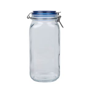Living & Co Square Glass Clip Jar2.1L Clear