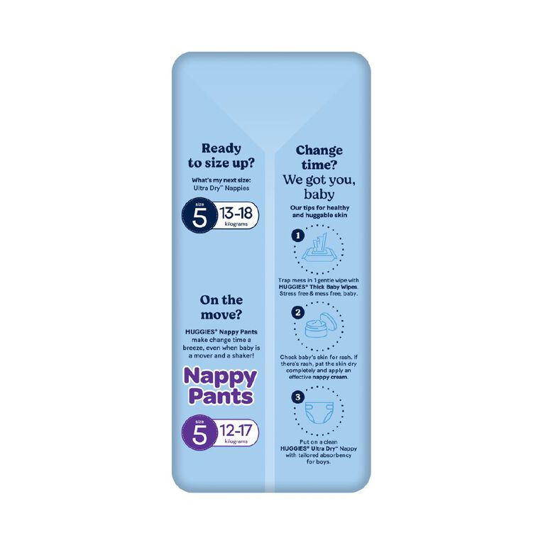Huggies Boys' Convenience Nappy Toddler Size 4 10-15kg 18 Pack, , hi-res