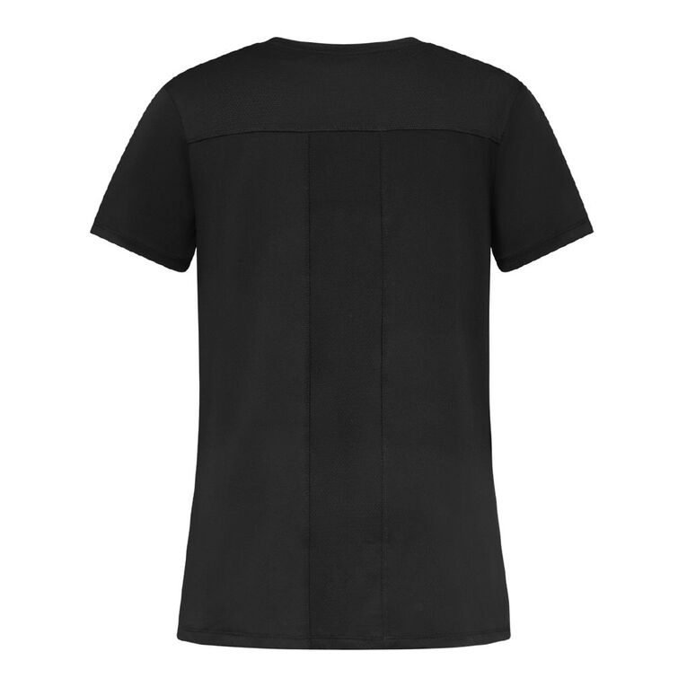 Active Intent Women's Active Mesh Panel Tee, Black, hi-res