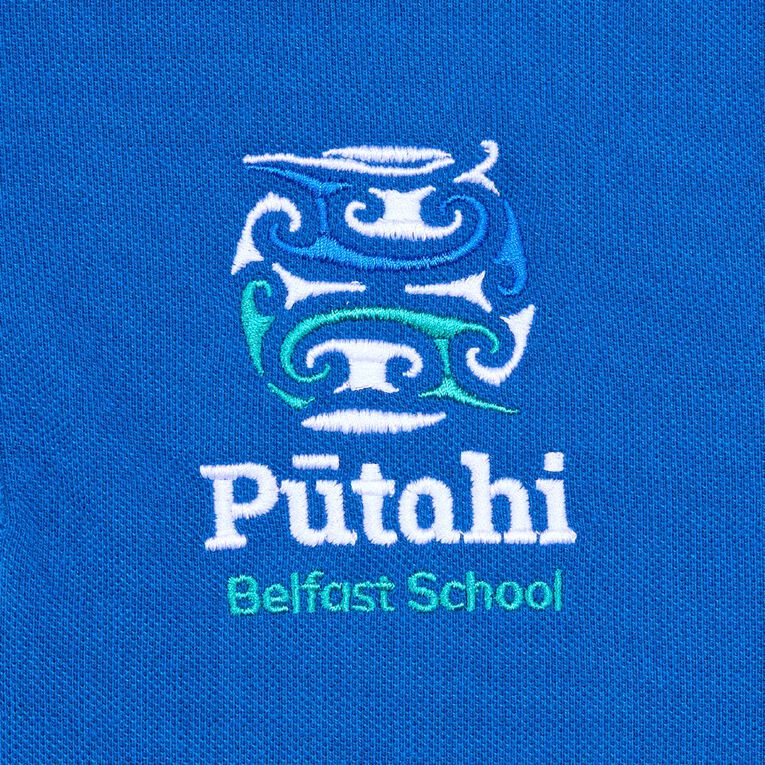 Schooltex Belfast School Long Sleeve Polo with Embroidery, Royal, hi-res