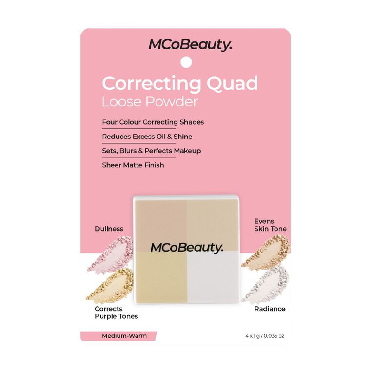 MCoBeauty Correcting Quad Loose Powder- Medium- Warm, , hi-res