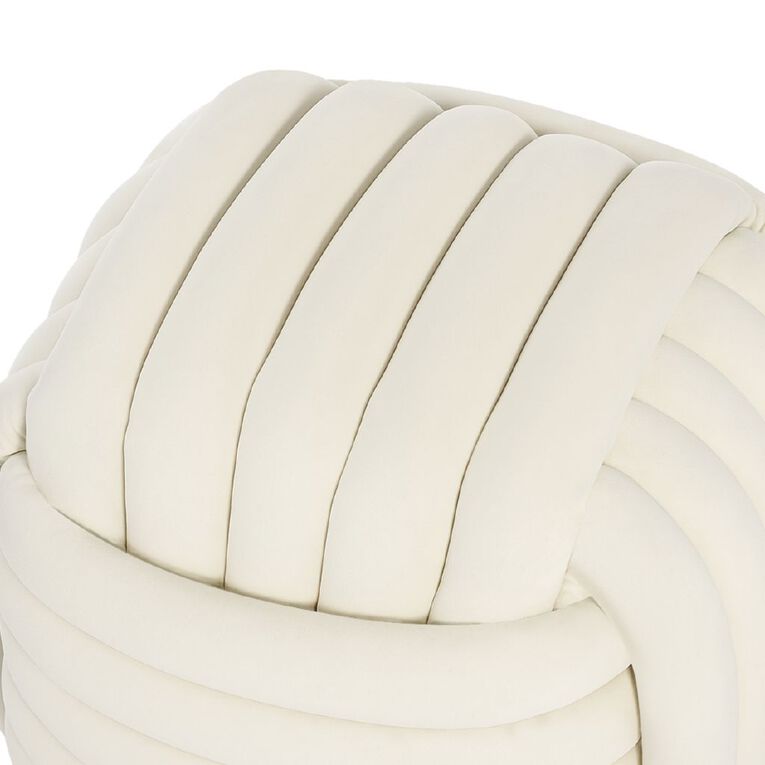 Living & Co Hugo Knot Ottoman Cream, , hi-res
