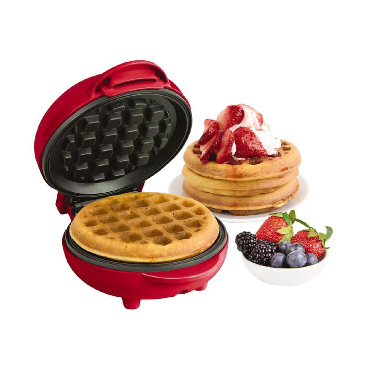 Nostalgia Mini Waffle Maker Red, , hi-res