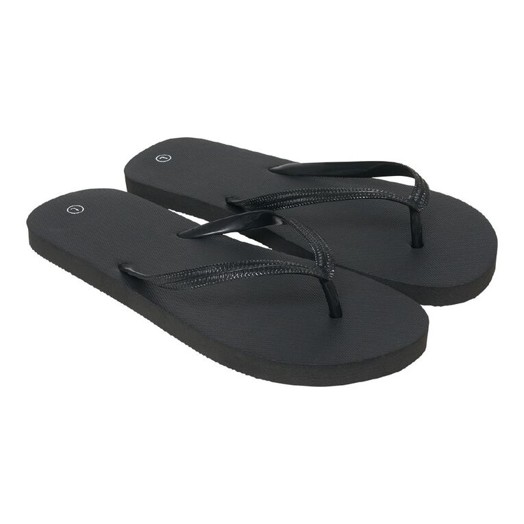 H&H H&H Women's Recycled Plain Jandals, Black, hi-res