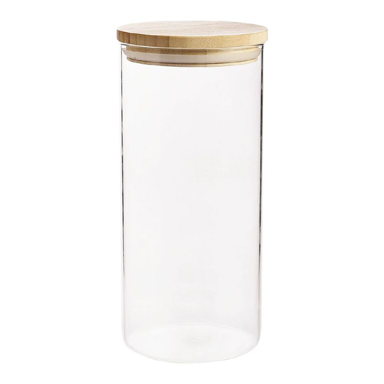 Living & Co Glass Canister with Bamboo Lid 1.4L, , hi-res
