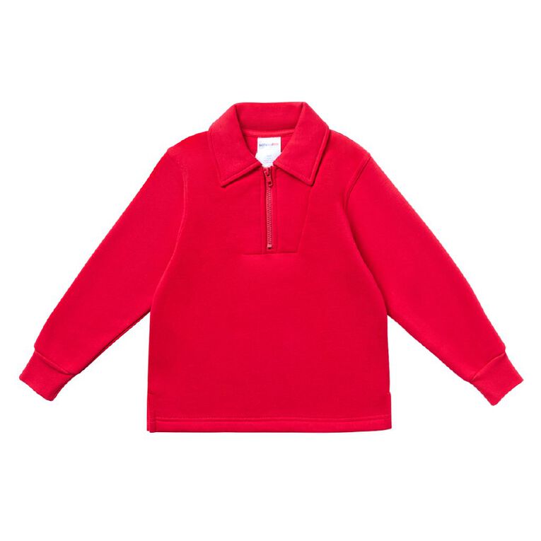 Schooltex Kids' Zip Fleece Tunic, Red Mid, hi-res