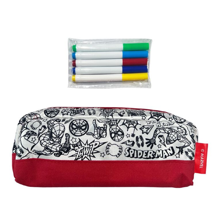 Spider-Man Colour In Pencil Case With Markers, , hi-res
