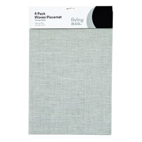 Living & Co Rectangle Woven Placemat Sage 4 Pack