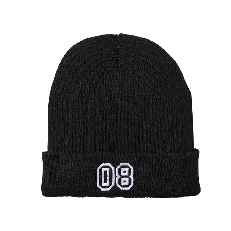 Young Original Older Kids' Slogan Beanie, Black, hi-res