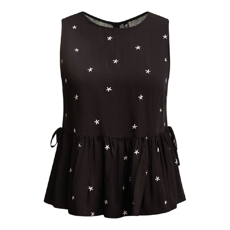 H&H Women's Side Tie Tank, Black, hi-res