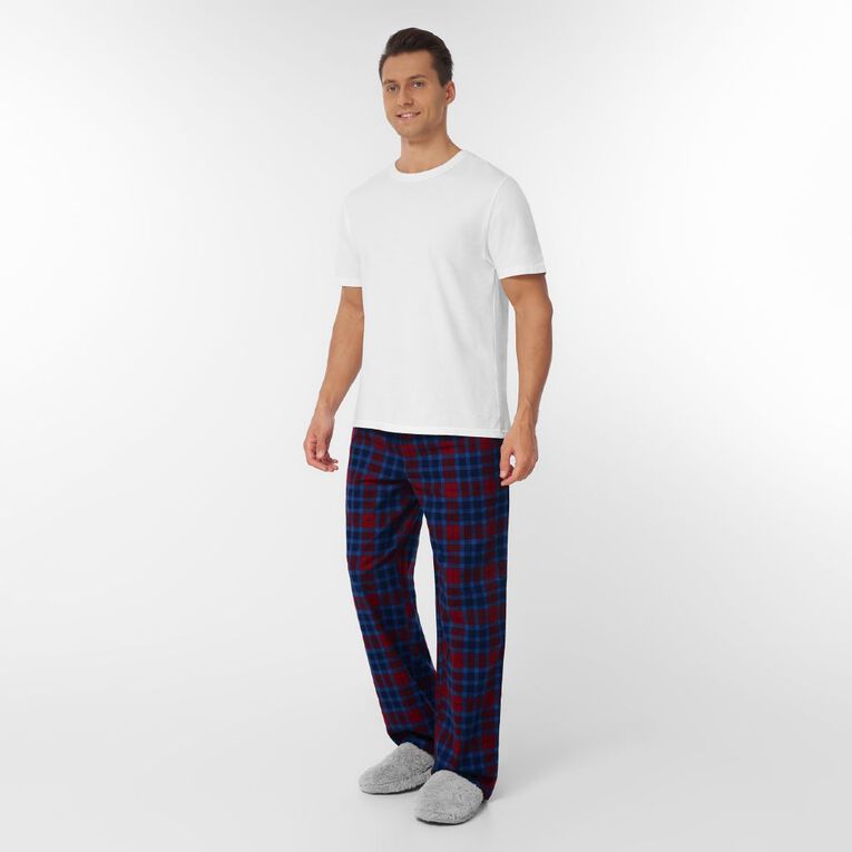 H&H Men's Flanelette Pyjama Pants, Red Dark, hi-res