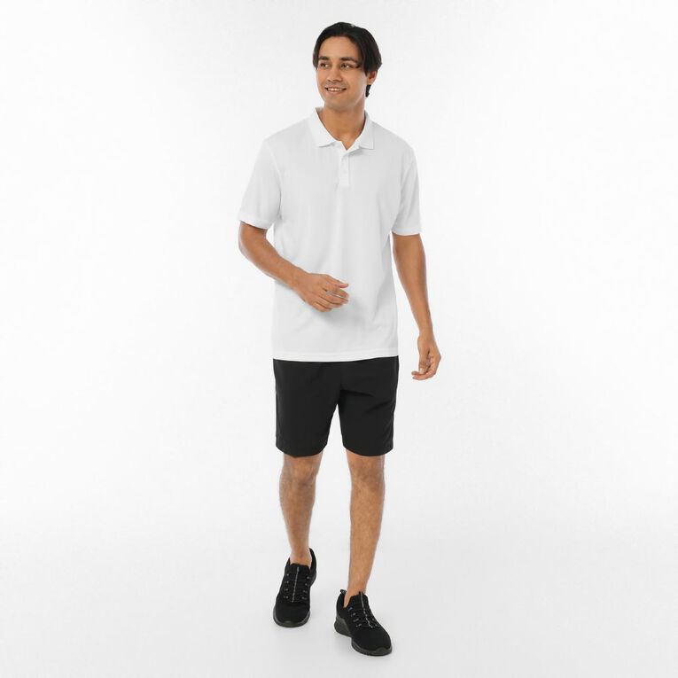 Active Intent Men's Cooldry Polo, White, hi-res