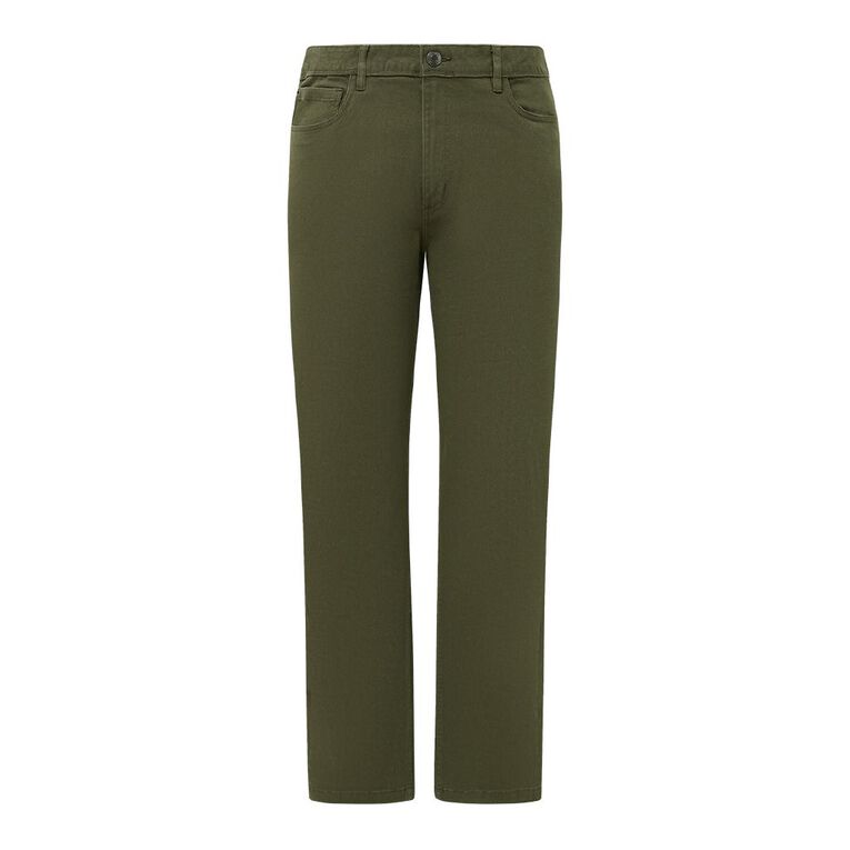 H&H Men's coloured tapered jeans, Green Dark, hi-res