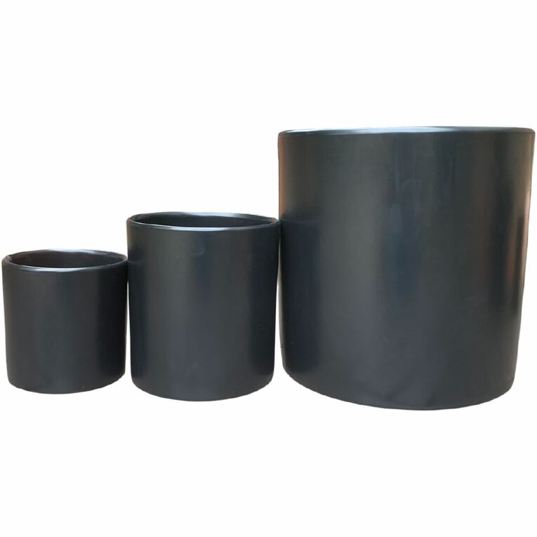 Northcote Pottery Nova Cylinder Pot 16cm Black, , hi-res