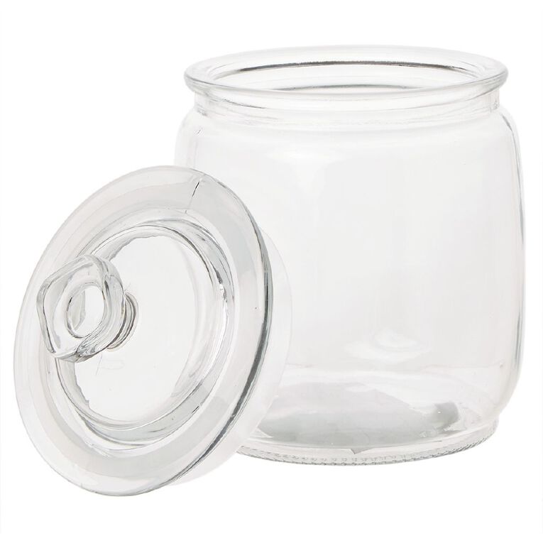 Living & Co Round Glass Jar Clear 700ml, , hi-res
