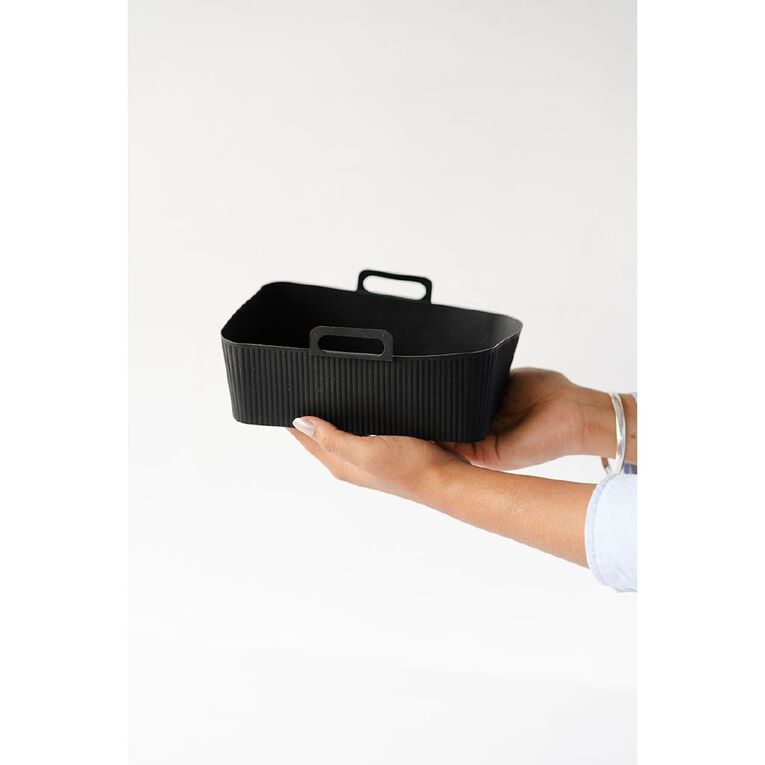 Kate's Kitchen Silicone Rectangle Air Fryer Liner Charcoal 2 Pack, , hi-res