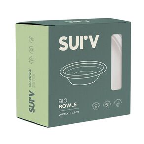 SURV. Bio Bowls Sugarcane Natural White 17.8cm 20 Pack
