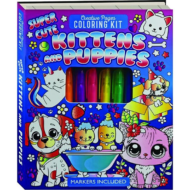 Creative Pages: Super Cute Kittens Coloring Kit, , hi-res