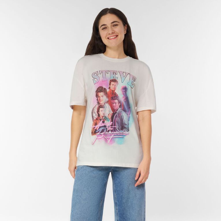 Stranger Things Women's Steve Tee, Cream, hi-res