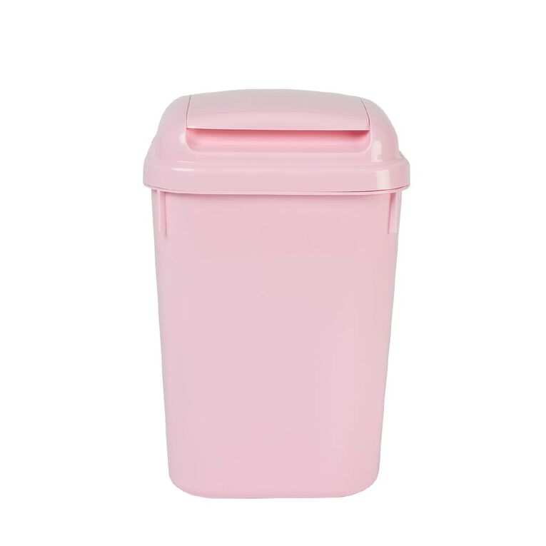 Taurus Flip Lid Rubbish Bin 4.5L Pink, , hi-res
