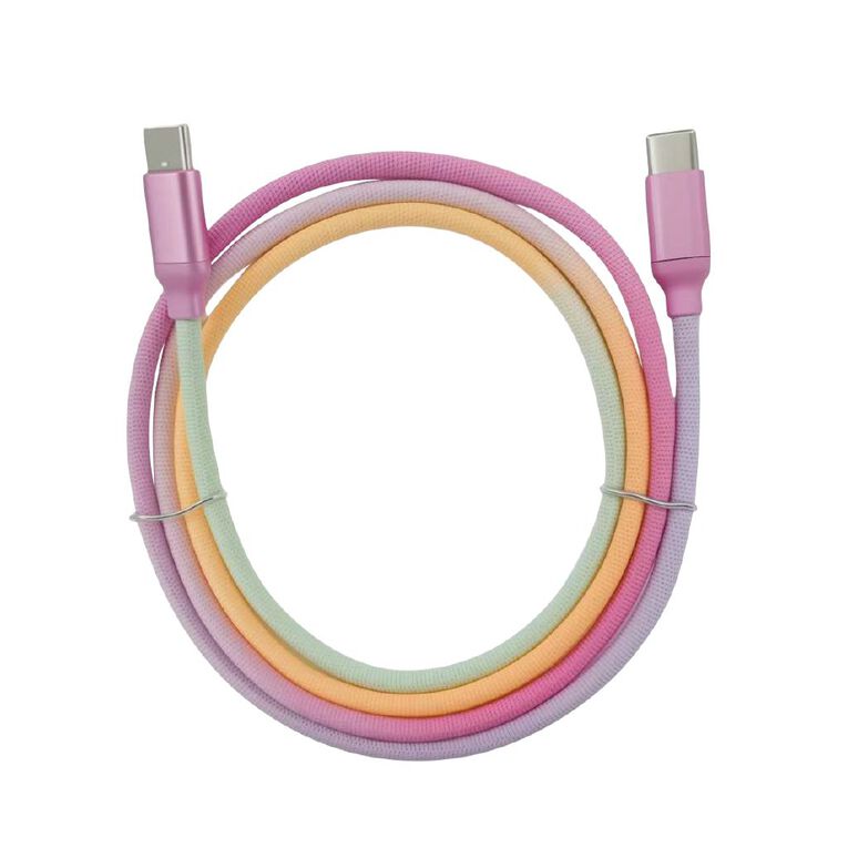 Lifestyles USB C To USB C 1m Cable Rainbow, , hi-res