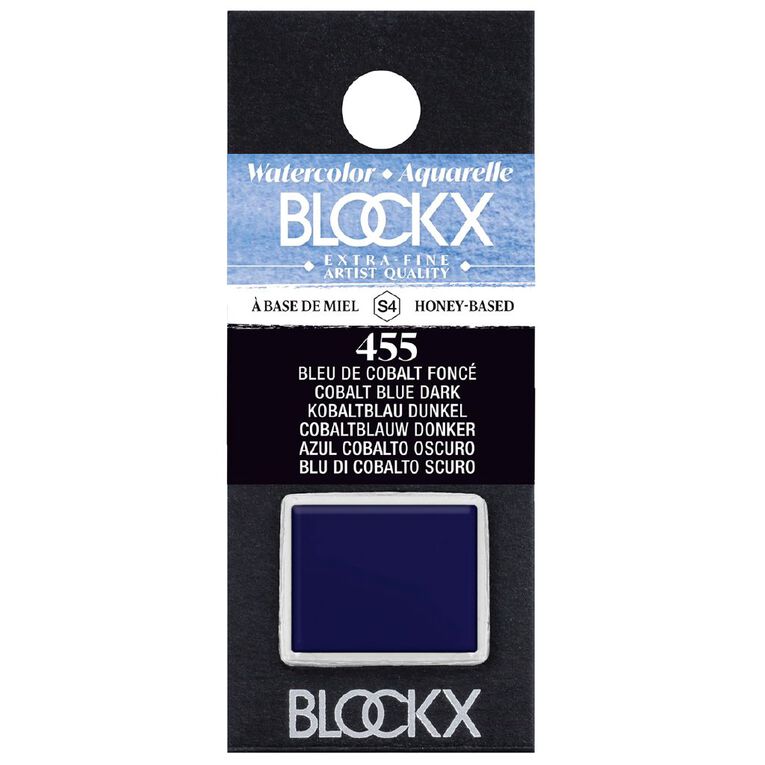 BLOCKX Watercolour Half Pan S4 455 Cobalt Blue Dark, , hi-res