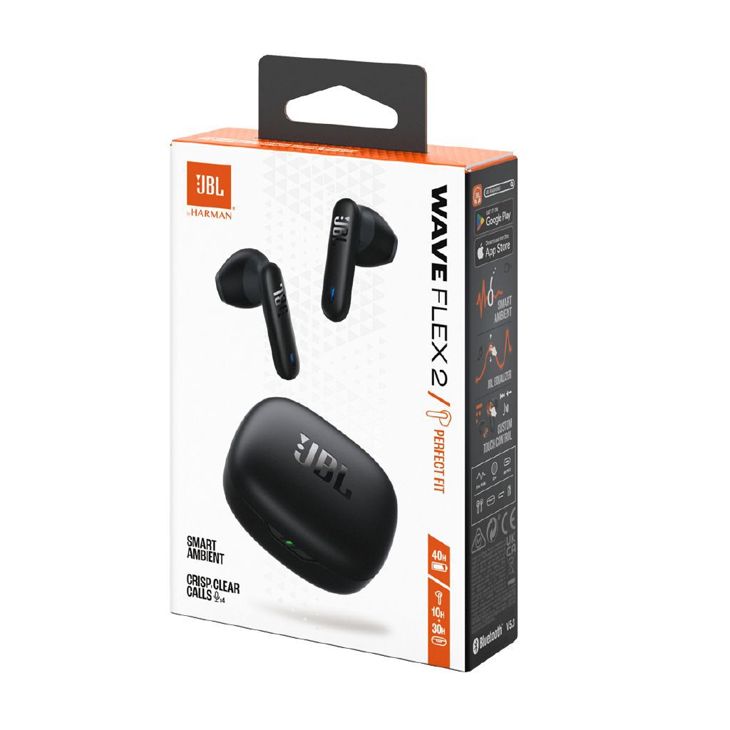 JBL Wave Flex 2 True Wireless Earbuds Black Black | The Warehouse