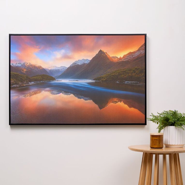 Living & Co Fiordland Framed Canvas 60cm x 90cm, , hi-res