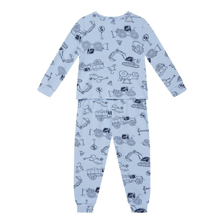 H&H Boy's Ribbed Long Sleeve Pyjamas 2 Pack, Blue Light, hi-res
