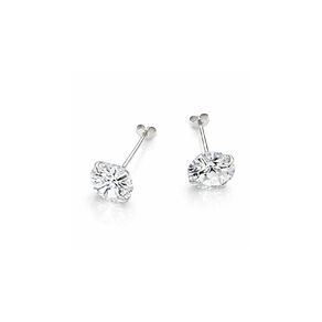 Sterling Silver CZ Stud Earrings