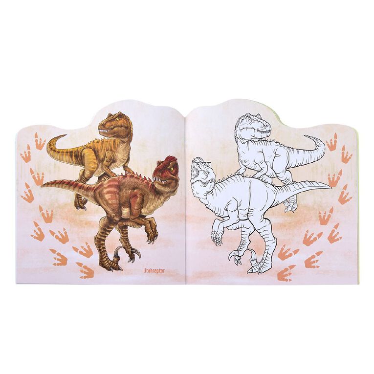 Artwrap Dino World Colour Book Figural Multi-Coloured, , hi-res