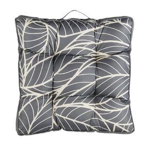 Living & Co Outdoor Floor Cushion Leaves Grey 55cm x 55cm