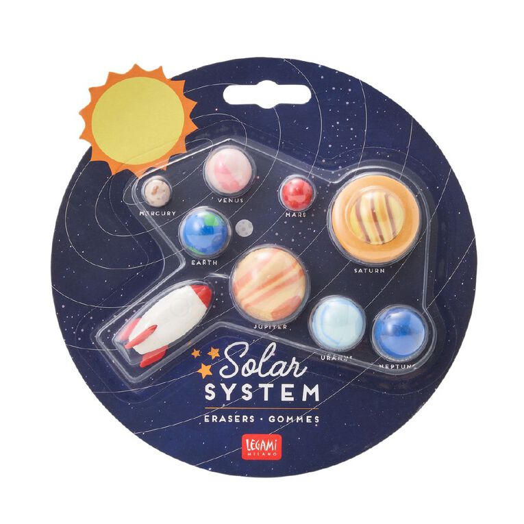 Legami Set of 9 Erasers Solar System, , hi-res