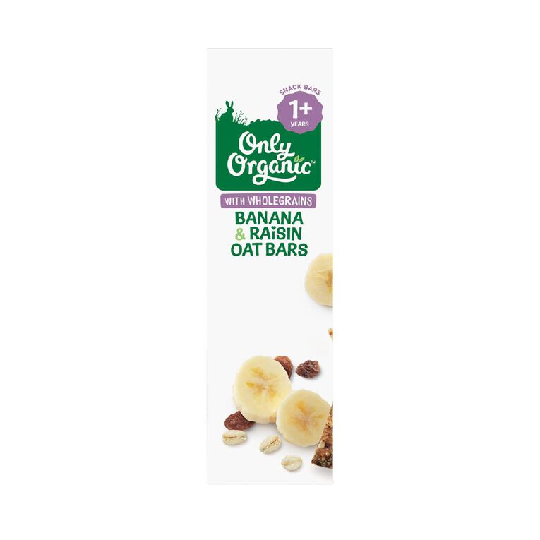 Only Organic Banana & Raisin Oat Bars 1+ Years 20gx6, , hi-res