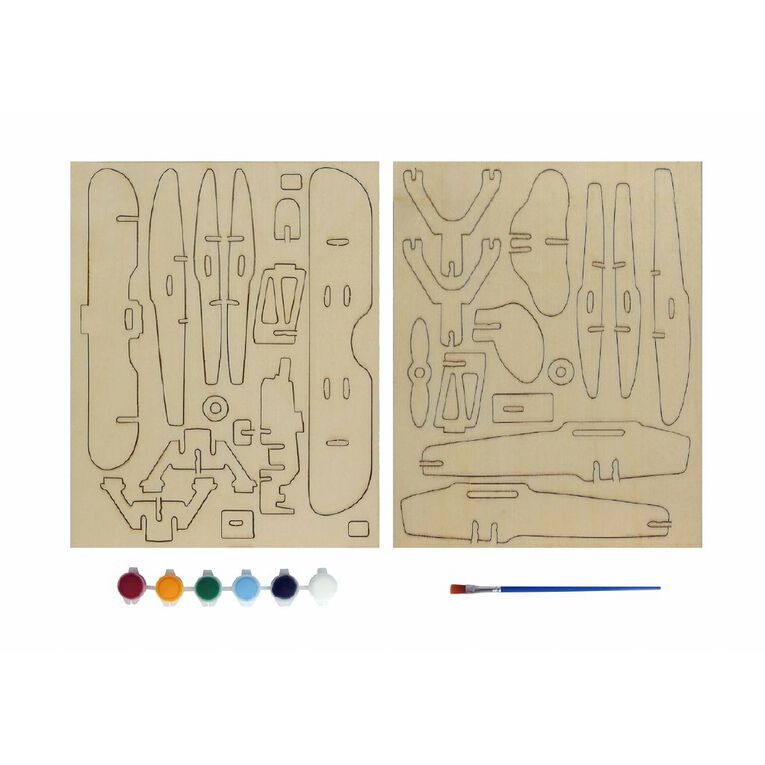 Uniti Craft Kids Wooden Puzzle Paint Set 9 Pieces, , hi-res