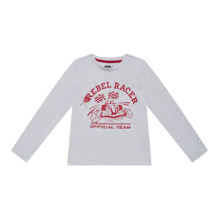 Young Original Long Sleeve Print Tee, Grey Mid, hi-res