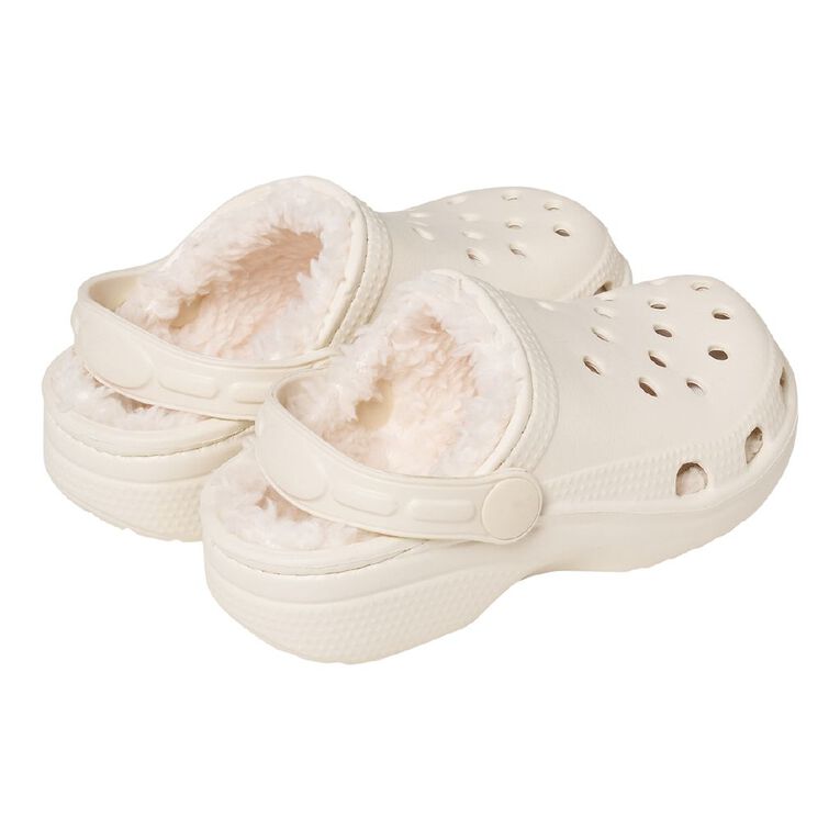 Young Original Kids' Lined Frog Clog Shoes, Cream, hi-res