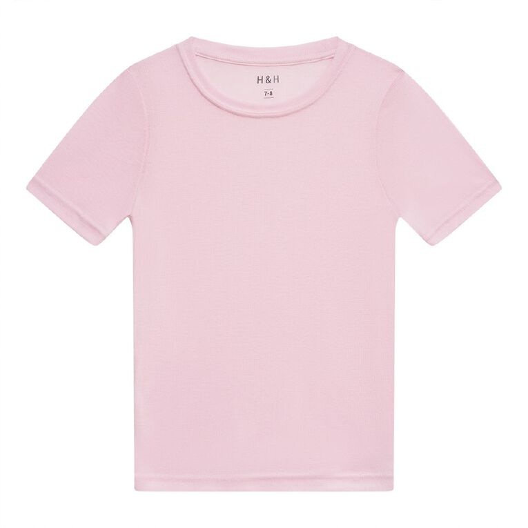H&H Kids' Thermal Short Sleeve Tee, Pink Light, hi-res