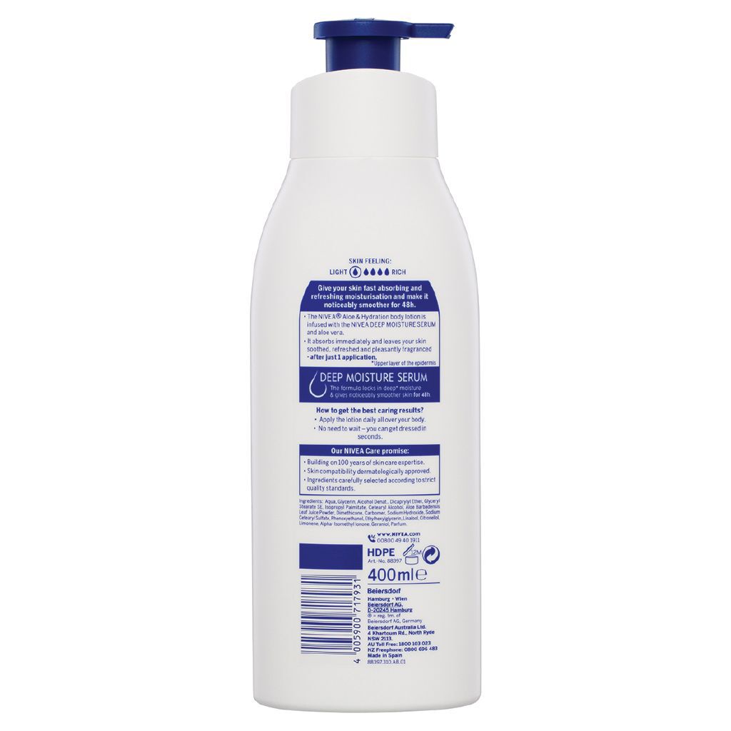 nivea light body cream aloe vera