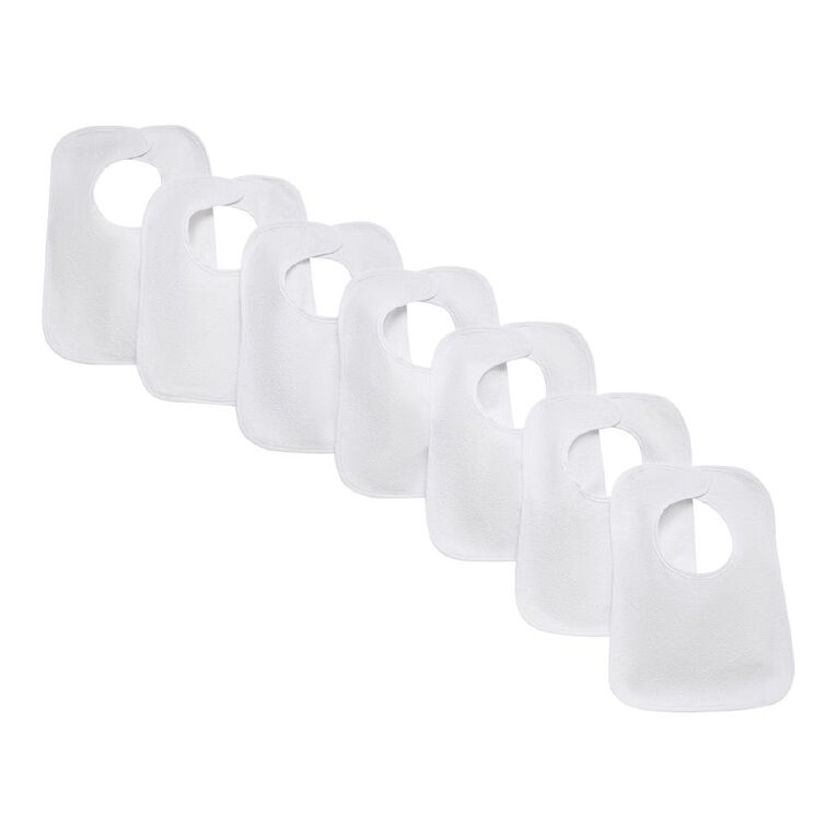 Young Original Babys' Bibs 7 Pack, White, hi-res