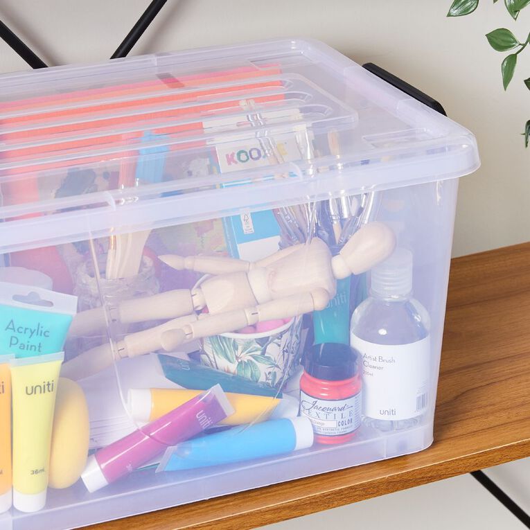 Living & Co Rolling Organiser 27L Clear, , hi-res