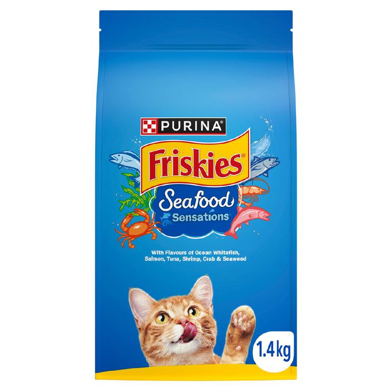 Friskies Seafood Sensations Dry Cat Food 1.4kg, , hi-res
