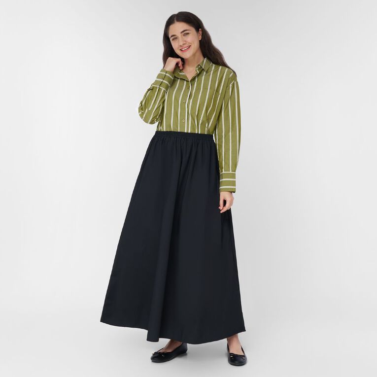 H&H Women's Long Sleeve Cotton Shirt, Green, hi-res