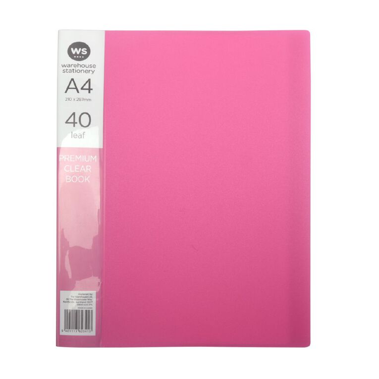 WS Colour Pop Clearbook Premium 40 Page Pink, , hi-res
