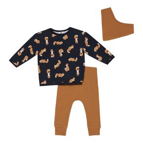 Young Original Baby 3 Piece Waffle Sweatshirt Set