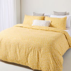 Living & Co Microfibre Duvet Cover Set Eden Yellow Single