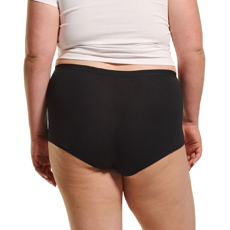 Love Luna Women's Period Shortie Briefs, Black, hi-res