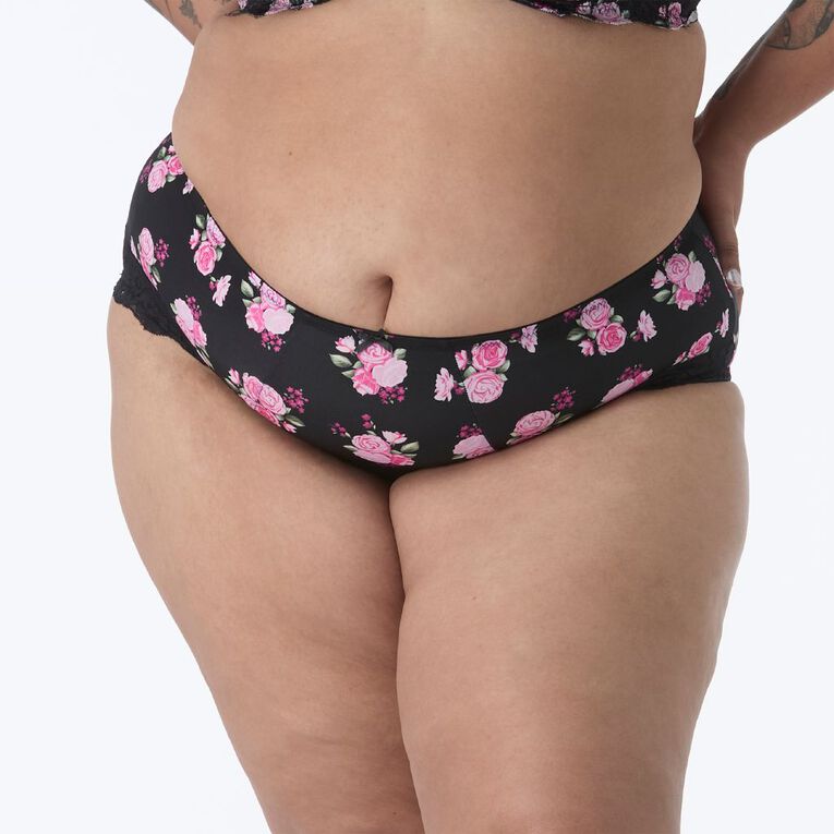 H&H Women's Ivy Lace Full Brief, Black, hi-res