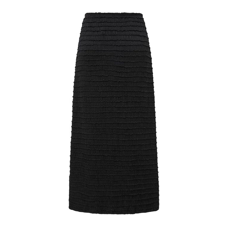 H&H Women's Textured Maxi Skirt, Black, hi-res